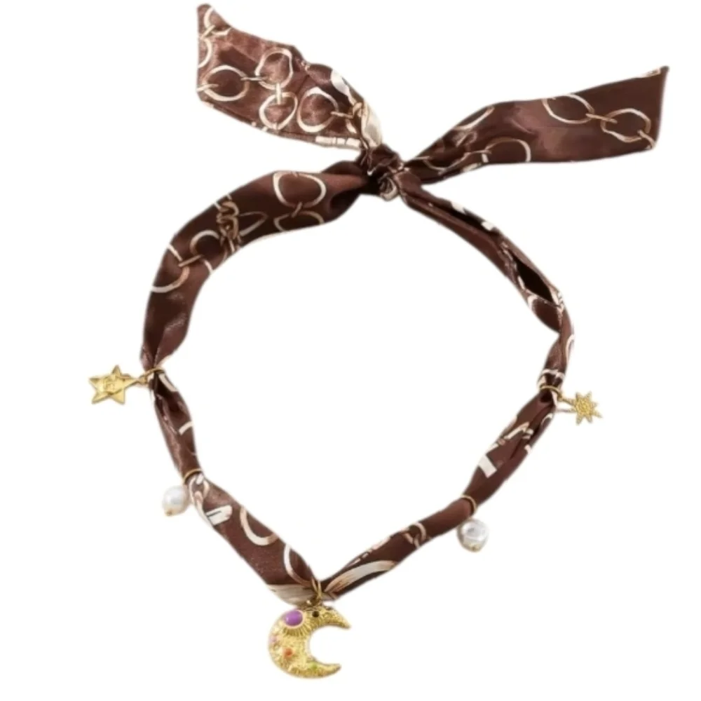 New Celestial Dreams Scarf Charm Necklace 18K Gold Plated | NWOT
